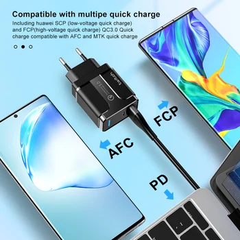 Škubnutí 36W USB Nabíjačka, Rýchle Nabíjanie 4.0 3.0 PD Rýchlo Nabíjačka NÁS EÚ UK Pripojte Telefón Adaptér Kompresor Pre iPhone 11 Xiao Huawei