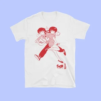 VIP HJN Ranma 1/2 Japonského Manga T-Shirt Ženy 90. rokov Kawaii Grunge Estetické White Tee Bokovky Roztomilý Topy