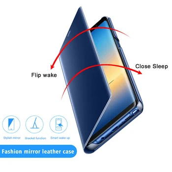 Zrkadlo Smart View Flip puzdro Pre Huawei P Smart OBR-L21 OBR-LX1 OBR LX2 LX3 Psmart celého Tela Kryt Na Huawei P Smart Plus Capa