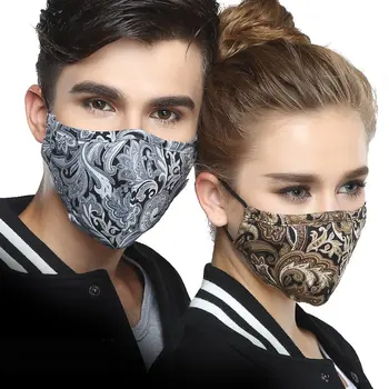 Kpop Bavlna Čierna Maska na Ústa, Tvár Masku Proti PM2.5 Masku proti Prachu s 2ks Filter Uhlíkom kórejský facemask Umývateľný Masku na Tvár