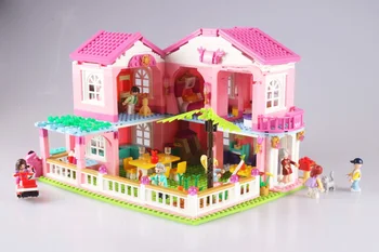 Kitoz DIY domček pre bábiky Miniatúrne Malej Miestnosti Box Doll House Domov Vila Záhrada Model Stavebný kameň Tehla Kompatibilný S Hračka