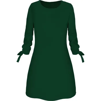 Ženy Módne O-krku Masívneho Čela Elegantné Straigth Šaty Jar Voľné Mini Šaty#50