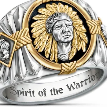 Hip-hop Štýl Viking Bojovník Krúžok Indický Duch Totem Striebro 925 Krúžok pre Mužov a Ženy Šperky Krúžok Veľkoobchod