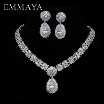EMMAYA Nové Luxusné 2017 Nigérijský Svadobných Doplnkov Afriky CZ Korálky Sady Šperkov Crystal Svadobný Náhrdelník Pre Nevesty