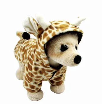 Zábavné halloween pes, žirafa, šaty, kostým súťaž: cosplay zime teplé Fleece pes, pet mačka bunda, kabát malý pes s kapucňou, oblečenie pre pet