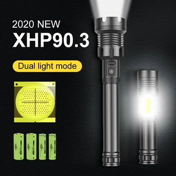 Nové XHP90.3 Vysoko Výkonné LED Svietidlo Nabíjateľné 18650 26650 Taktické Baterky XHP90 XHP70 XHP50.2 Lov Svietidla