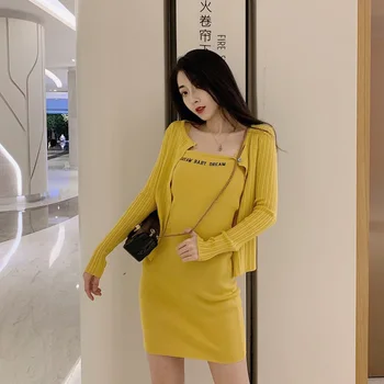 Móda Ženy Príležitostné Viazacie Bodycon Šaty List Tesný Minidress kórejský Šaty, Sexy Špagety Popruh Šaty