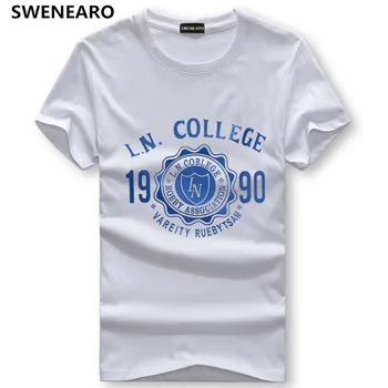 SWENEARO Lete Mužov Škole Štýl 1990 Tlačiť T-Shirts Príležitostné O Golier, Krátky Rukáv, Kvalitný Bavlnený Materiál Topy Tee Muž