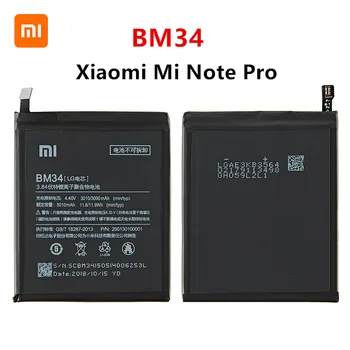 Xiao mi Pôvodnej BM34 3010mAh Batérie Pre Xiao Mi Poznámka Pro BM34 4GB RAM Vysokej Kvality Telefón Náhradné Batérie +Nástroje