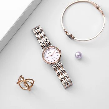 OUPAI Mini Módne Hodinky Lady Ultralthin Malé Jednoduché Nehrdzavejúcej Ocele Sledovať Ženy Nepremokavé Sapphire Rose Zlaté Náramkové hodinky