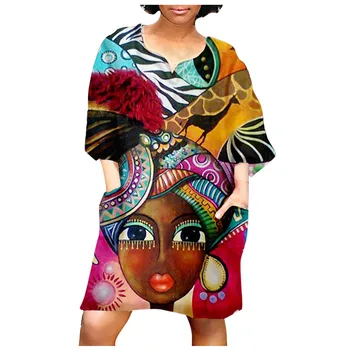 Plus Veľkosť 5XL Afriky Šaty Pre Ženy 2021 Nové Šaty, Sexy Tesný Národnej Vietor Vysoko Elastická Tlačené Šaty afriky oblečenie