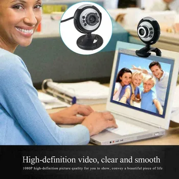 USB HD Kamera s Mikrofónom 30 Mega Pixel Web Cam 6 LED HD Webkamera Kamera MIKROFÓN PRE PC, NOTEBOOK