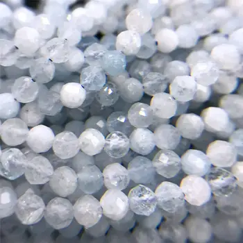 Prírodné A akvamarínov korálky 2 3 mm Prírodné Micro klenot kameň korálky modrá Oddiel Voľné Korálky Šperky Robiť Náramky, Náhrdelníky urob si sám
