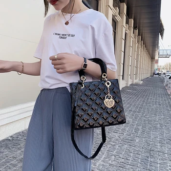 Luxusné Značky Tote bag 2020 Fashion New Vysoká Kvalita Patentových Kožené dámske Dizajnér Kabelka Lingge Ramenný Messenger Bag Vak