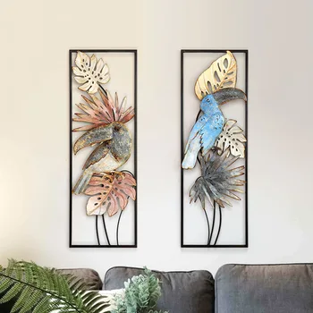 Moderné Tvorivé Kovaného Železa Stene Visí 3D Kvet, Vták Tvar nástennú maľbu Výzdoba Domov Stenu Pozadia Zvierat Ornament Remeslá