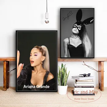 Ariana Grande Pop Music Star Spevák Plátno Maľovaní Plagátov A Vzory, Obrázky Na Stenu Nordic Dekorácie Domova Affiche