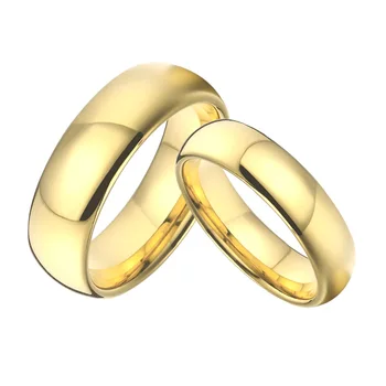 Golden karbid volfrámu prst prsteň Manželstva Aliancie svadobné kapela pár prstene pre mužov a ženy 2/4/6/8 mm