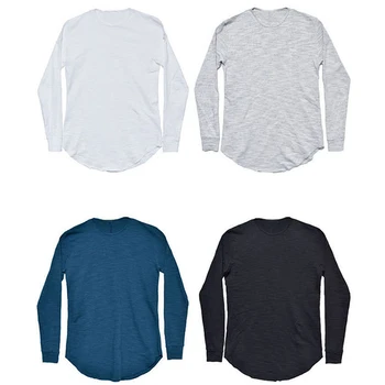 HORÚCA Jeseň 2020 Bežné Muži T-jednofarebné Tričko Dlhý Rukáv Slim Fit T Shirt Muž Bežné Tričká Nové Módne Značky Mužov Oblečenie