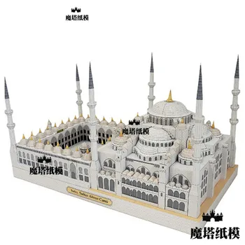 3D puzzle papier budovy model hračka svetových architektúry Modrej Mešity v Turecku slávny stavať ručné práce
