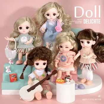 16 cm bábika zdobiť spoločné dievča hračka strane office BJD bábika pôvodné priame veľkoobchod