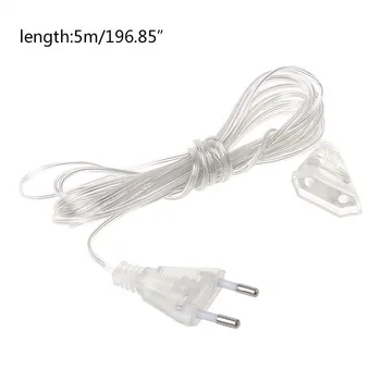 3M Moc Predlžovací Kábel Pripojte zariadenie Extender Drôt Pre LED Záves Cencúľ Rozprávkové Vianoce Vonkajšie String Svetlá Garland Dovolenku Svetlo