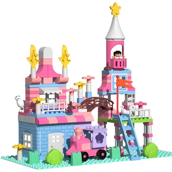 Nové Pink Princess Hrad Bloky Hračka Duploed Dom, urob si sám Stavebné Bloky, Farebné Tehly Hračky Pre Deti, Vianoce Dievčatá Darček