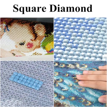 5D DIY Diamond Ručné Mozaiky Plátno Domova Plné Námestie Vŕtať Čaj Nastaviť Cross Stitch Remesiel Stene Číslo Auta Maľovanie