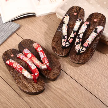 Ženy, Mužov, Páry, Sandále Japonské Tradičné Sakura Geta Dreváky Kimono Rount Prst Drevené Topánky Anime Cosplay Vonkajšie Flip Flops