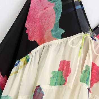 2020 Nový Príchod Ženy patchwork tlačiť bežné kimono blúzky dámske v krku elegantné halena tričko šifón femininas blusas topy LS6397