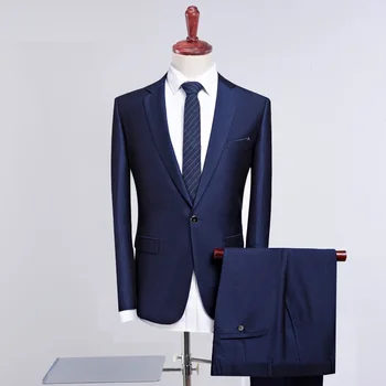 Batmo 2018 nový príchod Vysoko kvalitné modrá príčinné mužov je suis,svadobné šaty, oblek mužov,pánske obleky,plus-veľkosť S-4XL 919