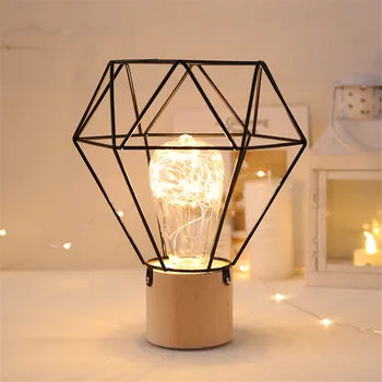 Thrisdar IN Nordic minimalistický Medi Žiarovky, LED, Stolové Lampy, Drevené Železo Nočná Lampa na Stôl písací Stôl Nočné Svetlo Vianočný Darček