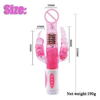 Triple Radosť Rabbit Vibrátor G-Spot Stimulátor Klitorisu Análny Plug Rotačný Vibrátor, Dildo Sexuálne Hračky pre Ženy Intímne Tovaru