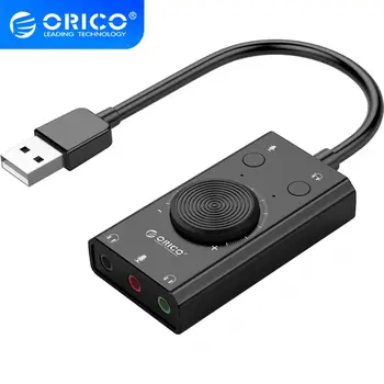 ORICO Externý USB Zvuková Karta, Stereo Mikrofón Reproduktor Headset 3,5 mm Audio Jack, kábel Kábel Adaptéra Prepínač Nastavenie Hlasitosti Zadarmo Jednotky