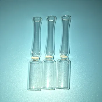 Transparentné Sklo Ampoule Fľaša 1 ml Easy-lámanie Bieleho Krúžok Uložený Mikroorganizmus Kmene Medicíny Plnenie Fľaše 100 / PK