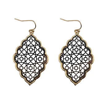 Móda Veľké Zlaté Filigránske Vyhlásenie Náušnice Geometrické Trendy Dve Tón Marocký Náušnice pre Ženy Návrhár Šperkov, Veľkoobchod