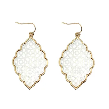 Móda Veľké Zlaté Filigránske Vyhlásenie Náušnice Geometrické Trendy Dve Tón Marocký Náušnice pre Ženy Návrhár Šperkov, Veľkoobchod