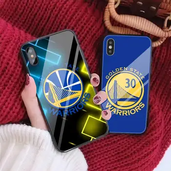 Tím Golden State Warriors Telefón puzdro Pre Iphone 11 12Pro MAX XR X 8Plus Shockproof Sklo Mäkké Silikónové Okraj