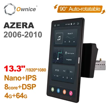Android 10.0 Ownice autorádia 1din pre Hyundai AZERA 2006 - 2010 Auta, Auto Audio Video Systém Jednotky HDMI 13,3 Palca 1920*1080