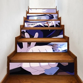 3D Samolepiace Diy Umenie Odtlačkový Nálepky Naruto Anime Domov Schodisko Dekorácie Renovácia PVC Tapety Vytlačiť Obrázok pre Obývacia Izba