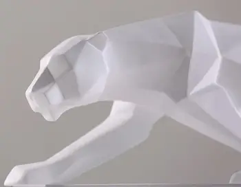 Nordic Abstraktné White Panther Geometrické Sochárstvo Leopard Sochy Wildlife Zviera Dekor Ornament Domáce Dekorácie Príslušenstvo
