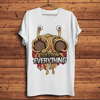FSM Lietajúci Špagety Monsterism Otázku Všetko vtipné tričko mužov nová biela bežné homme cool lumbálna tričko unisex darček