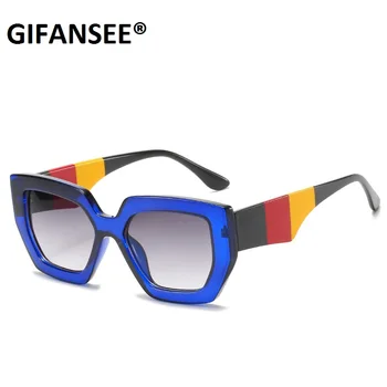 GIFANSEE 2020 Luxusné Veľké Námestie slnečné Okuliare Ženy Značky Dizajnér Retro Jasné Okuliare Žena Nadrozmerné Čierne Odtiene oculos UV400