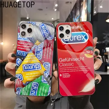 Durex prípade Maľované Telefón Prípade Tvrdeného Skla Pre iPhone 11 Pro XR XS MAX 8 X 7 6 6 Plus SE Samsung S20 S9 S10 Plus Poznámka 8 9 10