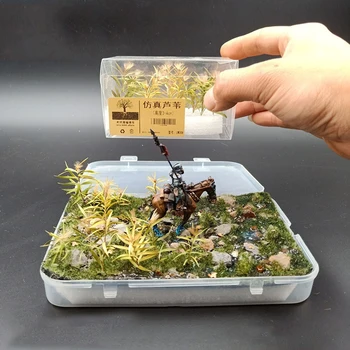 Simulácia reed model hračka 1/35 trávy klastra kvet simulácia rastlín záhrada scény, takže DIY diorama 1 box 15 budovanie vlaku