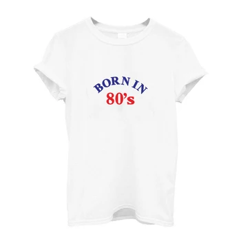 Bavlna 2020 Letné tričko Biele Ženy 80s tričko harajuku List Tlač 90. rokoch t-shirt kpop kórejský tee topy retro košele