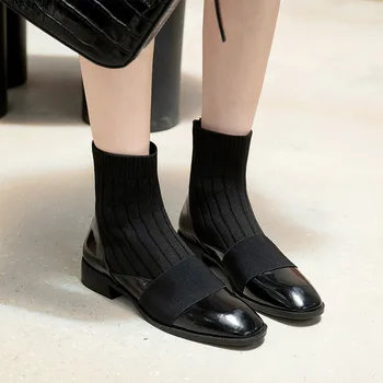 FEDONAS Jeseň Zima Nové Topánky Žena pravej Kože Hrubé Podpätky Členková Obuv Pre Ženy, ktoré Pracujú Strany Žien Chelsea Boots 2020