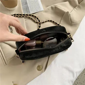 Ručne vyšívané velvet messenger taška s reťazca 2020 nové kvalitné luxusné kabelky dizajnér dámy rameno spojka a peňaženky