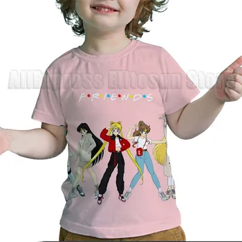 Detské letné Priateľmi 3D Print T Shirt Chlapcov Dievčatá Cartoon T-shirt Deti Anime Tričko Batoľa Tee Topy Camiseta Teens Streetwear