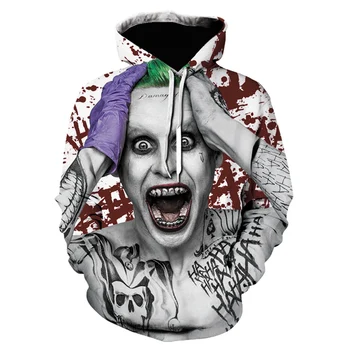 Nové Samovražedné Komando Joker Harley Quinn 3D Tlač Mikina Muži Ženy Vtipné Mikiny Pohode Streetwear Hip Hop Pulóvre Moleton