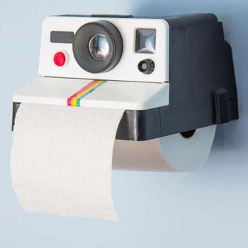 1 Ks Vintage Tkaniva Boxy Retro Polaroid Fotoaparát Tvar Inšpirovaný Toaletný Papier Držiak Na Okno Kúpeľňa Decor